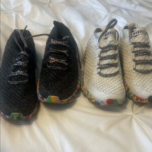 NOBULL Athletic Shoes - Black and White with Multicolor Soles